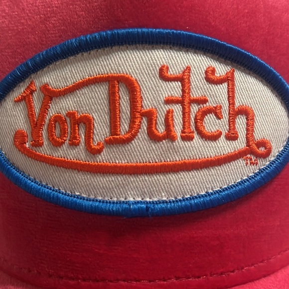 Von Dutch Hollywood Patch Pink VELVET Trucker Hat | Adjustable/Snapback |NEW/NWT - Picture 4 of 9
